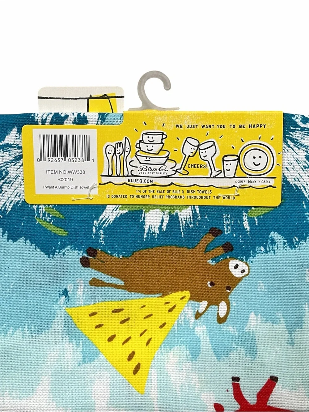 NWT Blue Q “I Want a Burrito” Illustrated Tea Towel - 100% Cotton